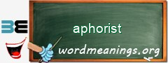 WordMeaning blackboard for aphorist